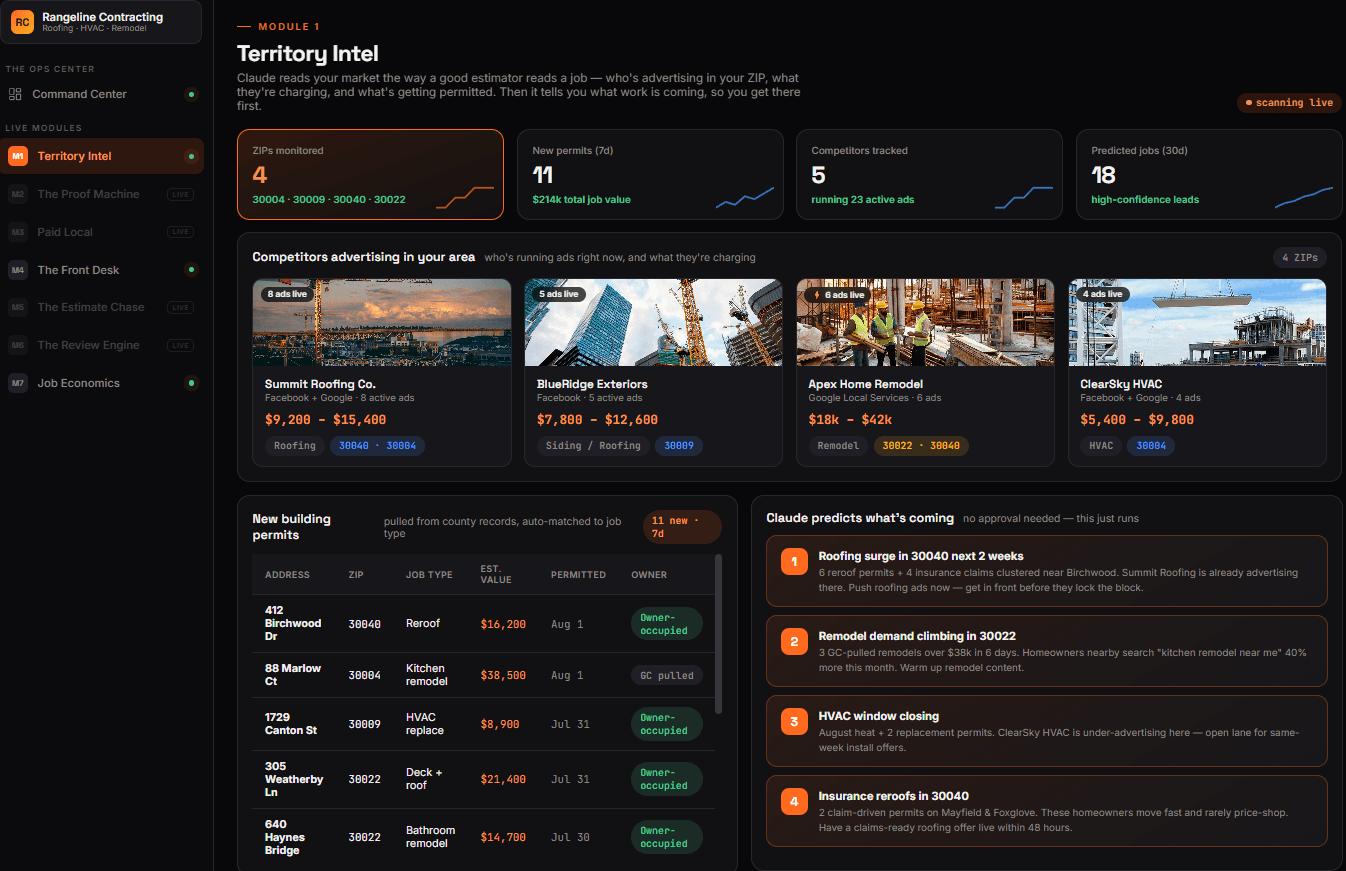 Claude Al Marketing for Contractors Module 1 UI