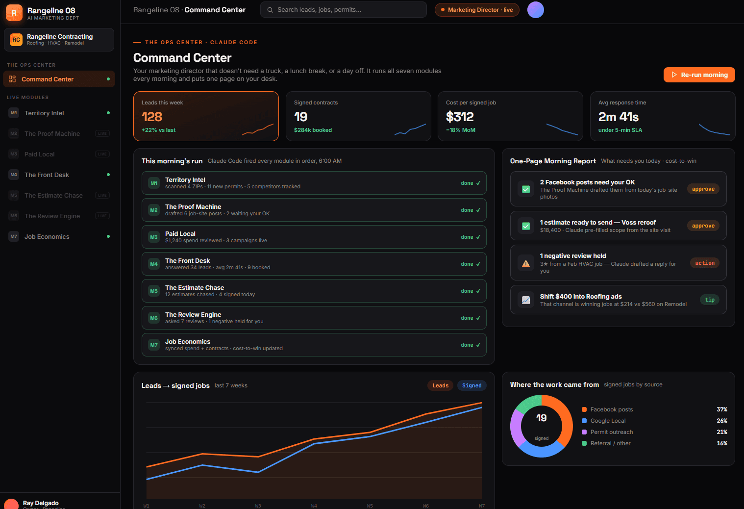 Claude Al Marketing for Contractors UI
